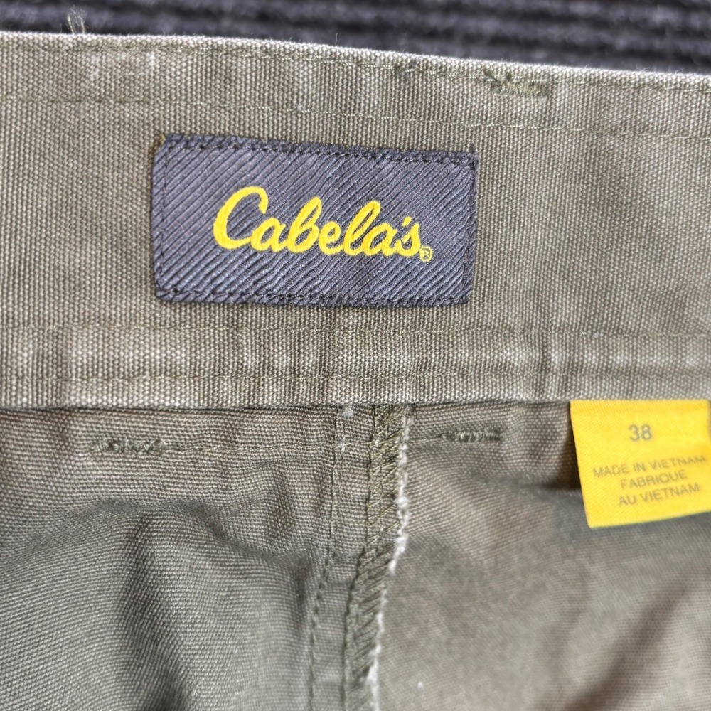 Cabelas Mens Olive Green Cotton Canvas Cargo Shorts Size 38 M25ST033 Outdoor - Picture 4 of 7